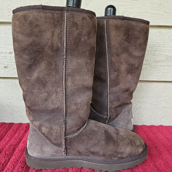 Ugg Australia Classic Tall Suede Sheepskin Lining Boots Women's Size:7 - Picture 7 of 9